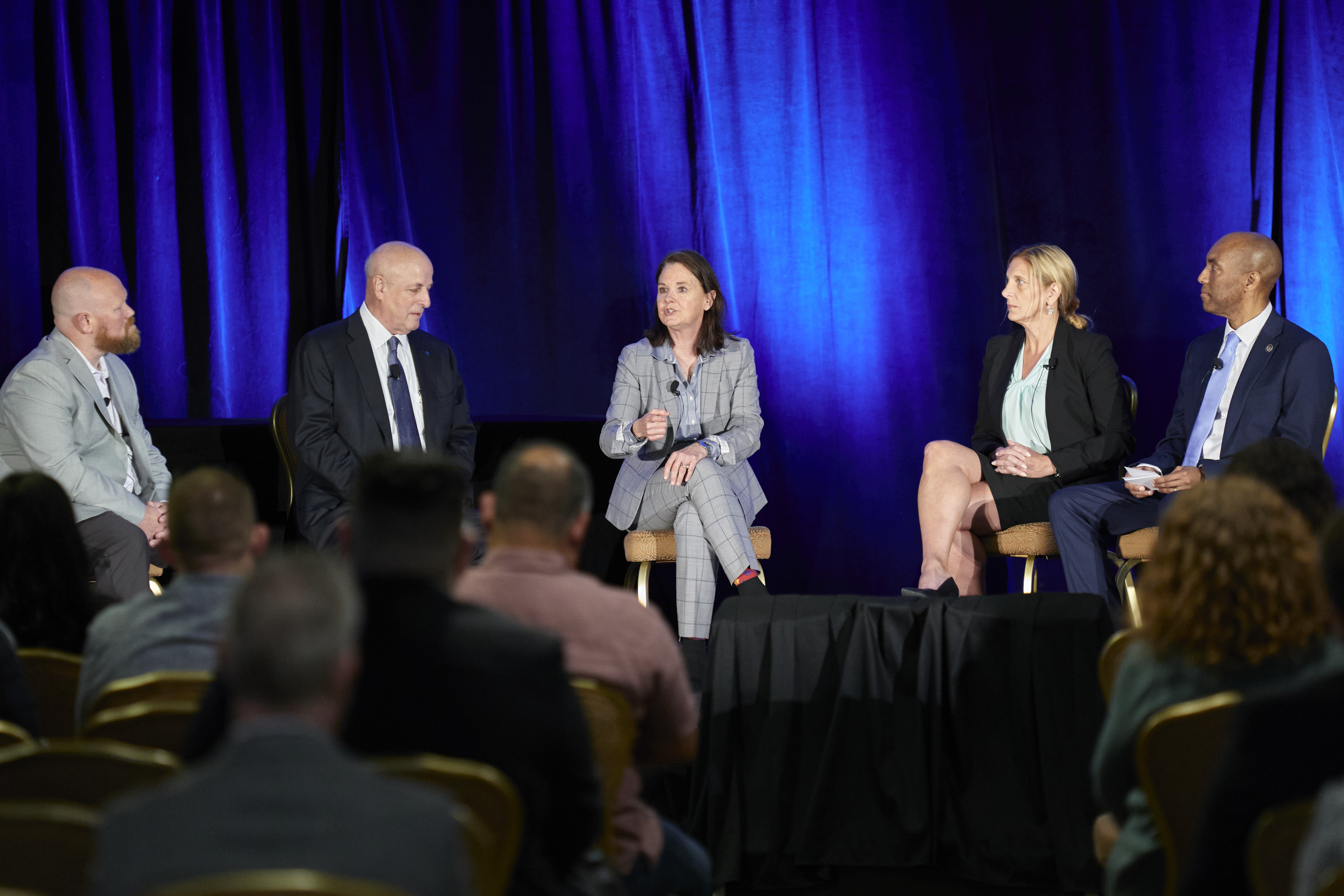 NIJ 2023 Research Conference plenary "De-escalation Training: What Works, Implementation Lessons, and Taking it to Scale" with Justin Witt, Chuck Wexler, Maris Herold, Dr. Robin Engel, and Karhlton Moore